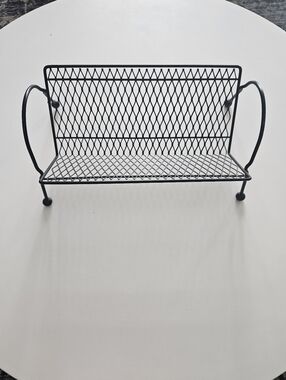 Vintage Atomic Era Black Wire Book/Record/CD Holder